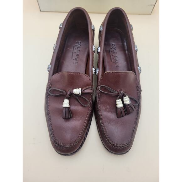 Cole HAAN Country Brown Anissa Tassel SlipOn Loafer Sz 8 N Leather Brazil Vtg main image 5